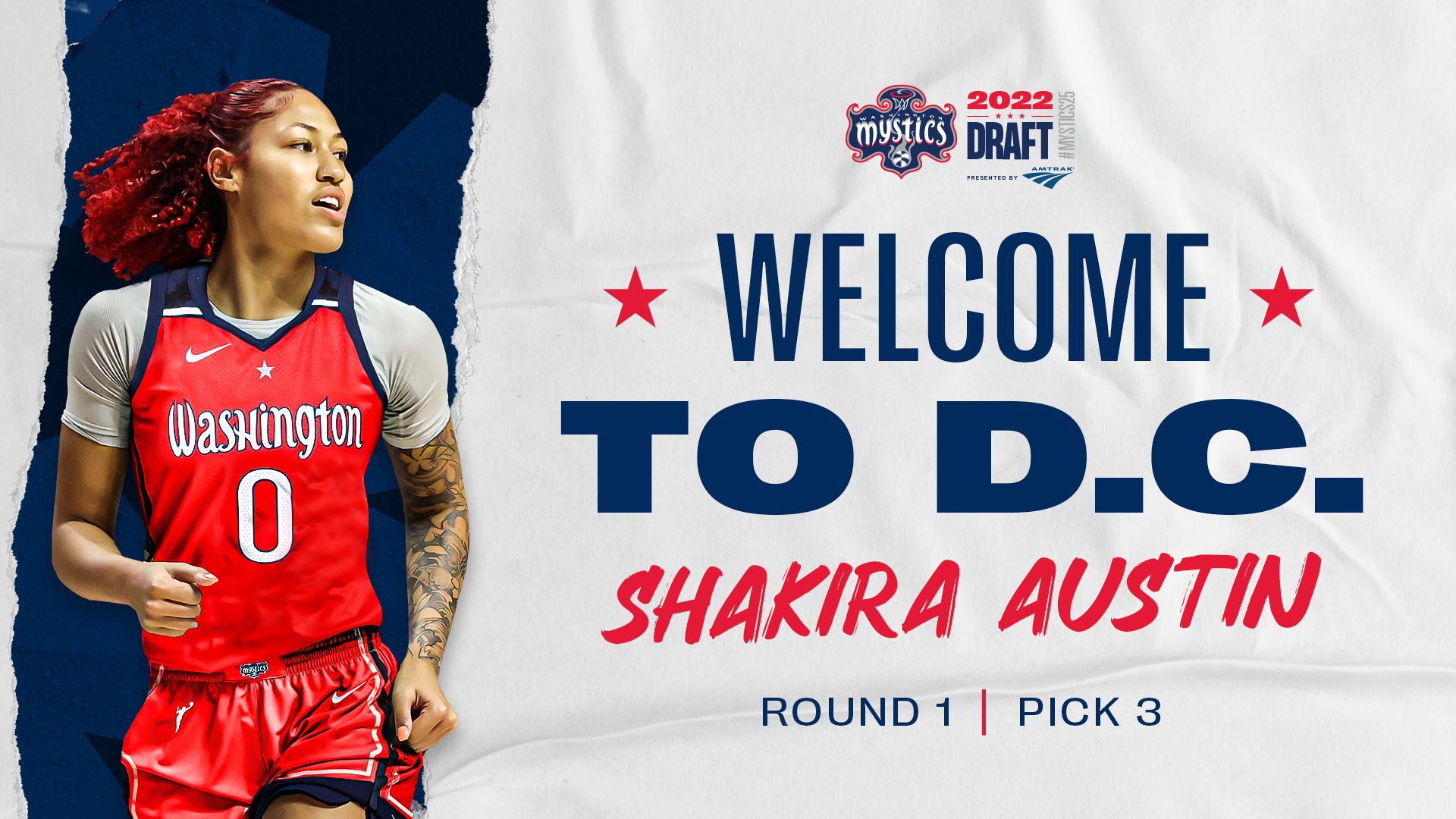 MYSTICS SELECT SHAKIRA AUSTIN WITH THIRD PICK IN 2022 WNBA DRAFT